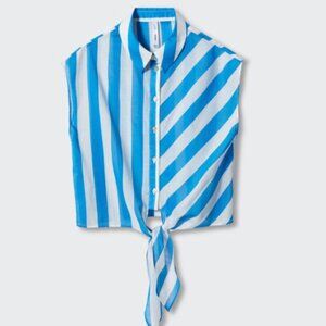 Bow printed Striped shirt